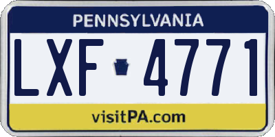 PA license plate LXF4771