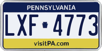 PA license plate LXF4773