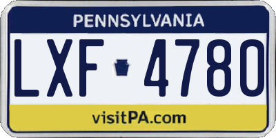 PA license plate LXF4780