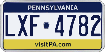 PA license plate LXF4782