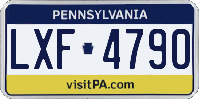 PA license plate LXF4790