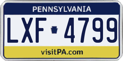 PA license plate LXF4799