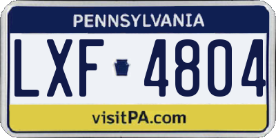 PA license plate LXF4804
