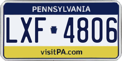 PA license plate LXF4806