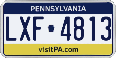 PA license plate LXF4813
