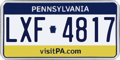 PA license plate LXF4817