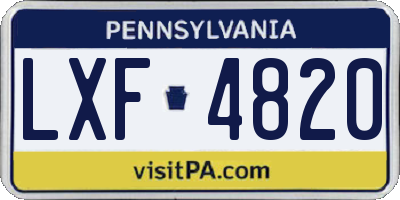 PA license plate LXF4820