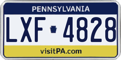 PA license plate LXF4828