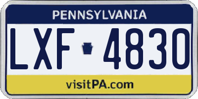 PA license plate LXF4830