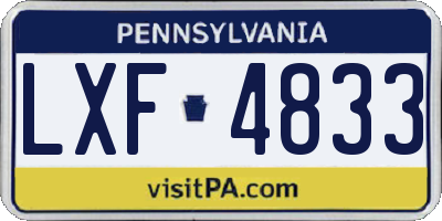 PA license plate LXF4833
