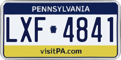PA license plate LXF4841