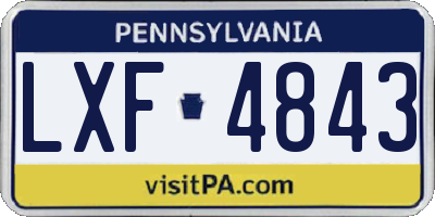 PA license plate LXF4843
