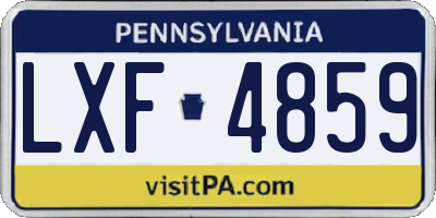 PA license plate LXF4859