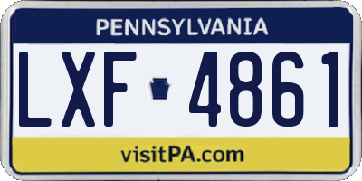 PA license plate LXF4861
