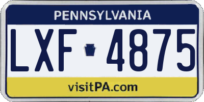 PA license plate LXF4875