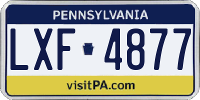 PA license plate LXF4877