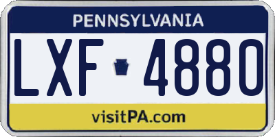 PA license plate LXF4880