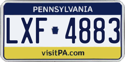 PA license plate LXF4883