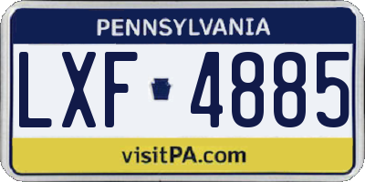 PA license plate LXF4885