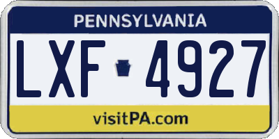 PA license plate LXF4927