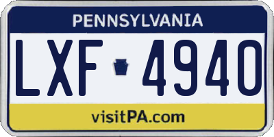 PA license plate LXF4940