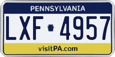 PA license plate LXF4957