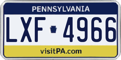 PA license plate LXF4966