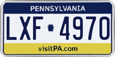 PA license plate LXF4970