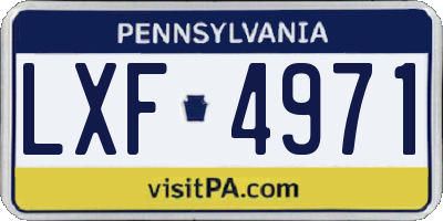 PA license plate LXF4971