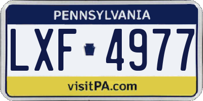 PA license plate LXF4977