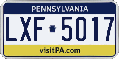 PA license plate LXF5017