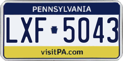 PA license plate LXF5043