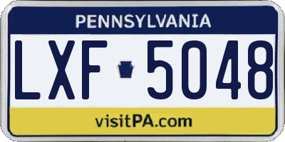 PA license plate LXF5048