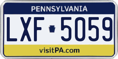 PA license plate LXF5059