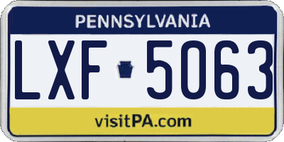 PA license plate LXF5063