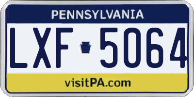 PA license plate LXF5064