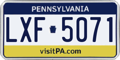 PA license plate LXF5071