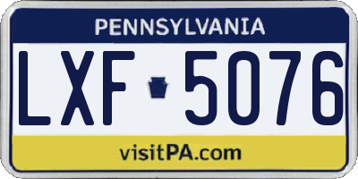 PA license plate LXF5076