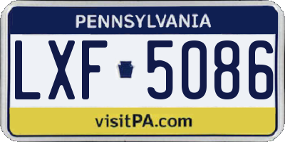 PA license plate LXF5086