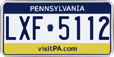 PA license plate LXF5112