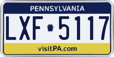 PA license plate LXF5117