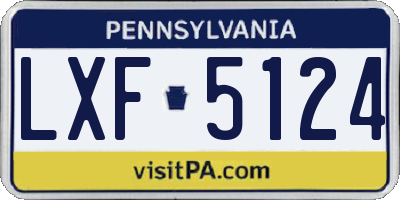 PA license plate LXF5124
