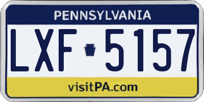 PA license plate LXF5157