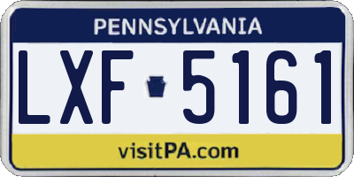 PA license plate LXF5161