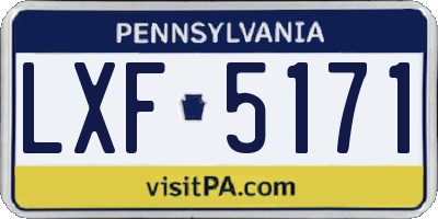 PA license plate LXF5171