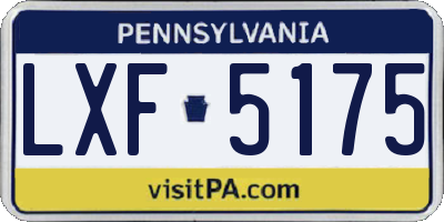 PA license plate LXF5175