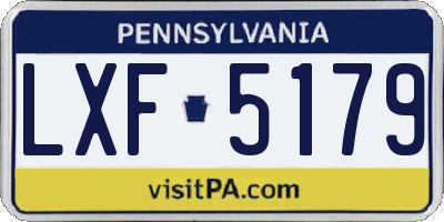 PA license plate LXF5179