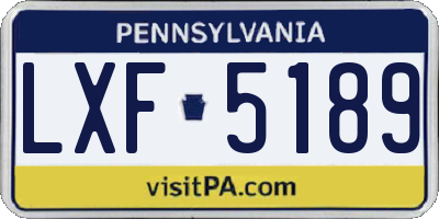PA license plate LXF5189