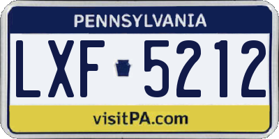 PA license plate LXF5212