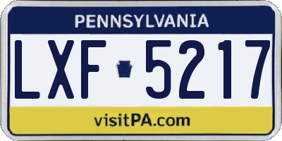 PA license plate LXF5217